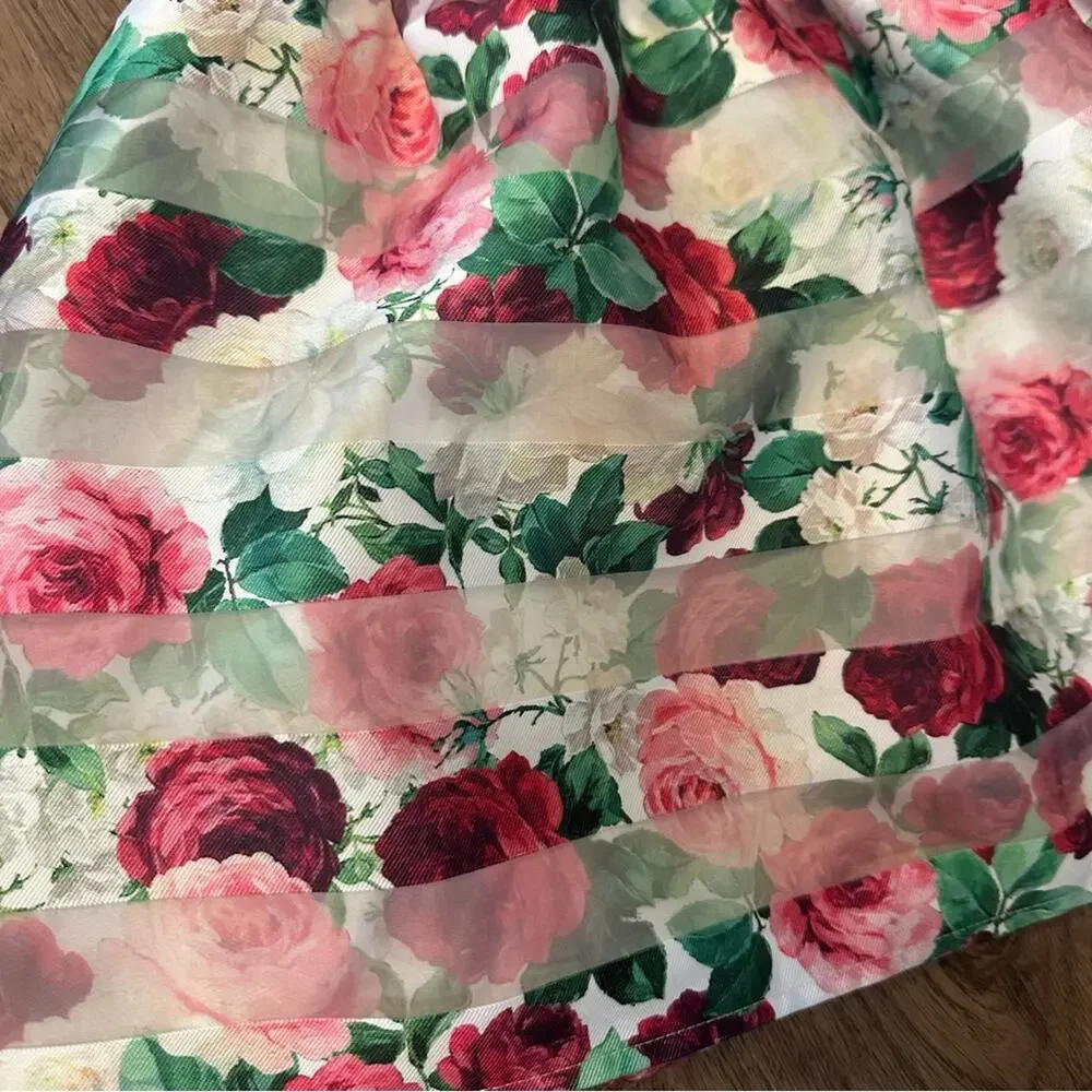 Pastourelle Pippa & Julie Floral Organza Dress w/ Bloomers, Flutter Sleeve, 24m